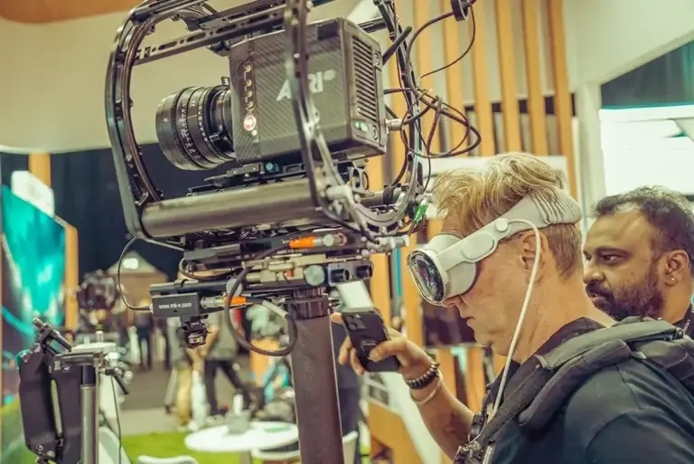 Microaxs MX-106 & Smart AC Controller 7 DOP Tom Lebaric operating ARRI Trinity Rig at CABSAT 2025 Dubai, captured by AK Studio – Expert Photography and Videography in Dubai