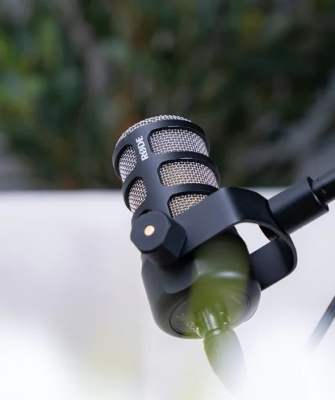 AK Studio podcast set with modern luxury styling
